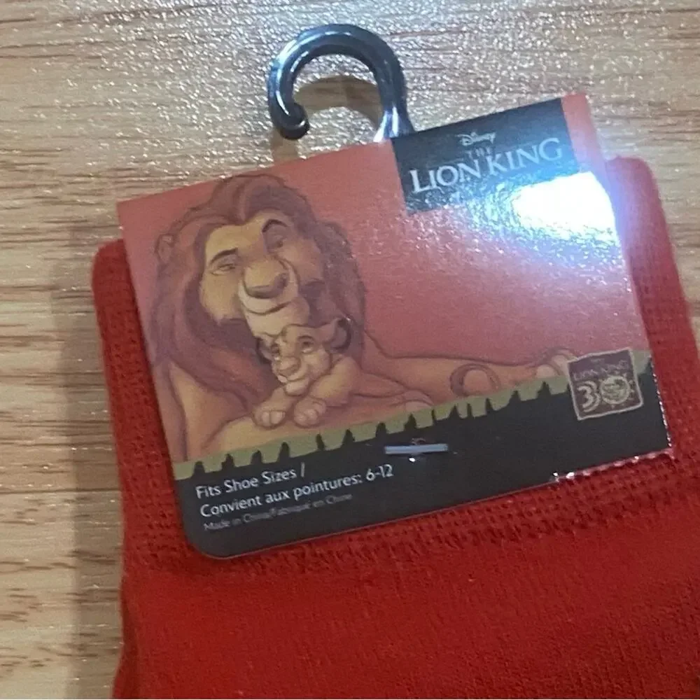 Disney Lion King Mufasa Red Crew Socks